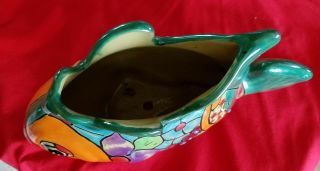 Mexican talavera folk art pottery Fish Planter 11 