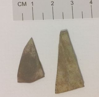 Brass Trade Arrowheads - 1600s Seneca Iroquois - Steele Site,  Ny - Ex.  Carter X2