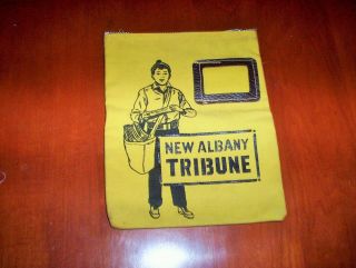 Vintage Newspaper Boy Money Bag Bank Bag Albany Indiana Tribune