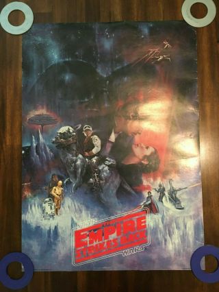 Star Wars The Empire Strikes Back 1980 Movie Poster Rare Red Lettering
