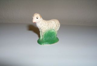 Vintage Chalk Lamp Sheep Animal Christmas Nativity Figurine
