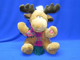Retired Christmas Moose Singing Dancing Reindeer Plush Animated Toy 12 " Tall