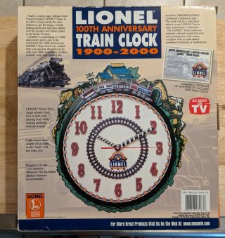 Lionel Train 100th Anniversary (1900 - 2000) Limited Edition Wall Train Clock 4