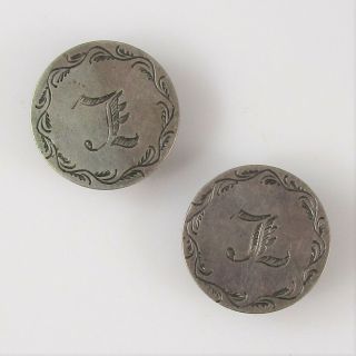 Love Token Buttons Silver Vintage 5.  4g