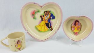 Disney Beauty And The Beast Selandia Design 3 Piece Set Plate Bowl Mug