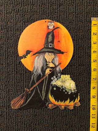 Vintage Hallmark Halloween Witch Die - Cut Decoration