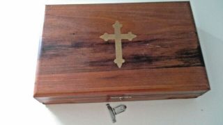 Vintage Wood Perfection Sick - Call Last Rites Box Set Catholic W/ Contents