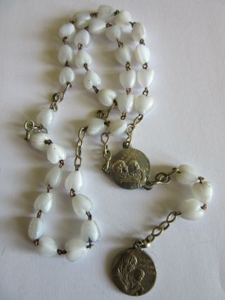 Antique French Our Lady Of The Sacred Heart Rosary Signed Penin P.  P.  N 9.  44 Inch