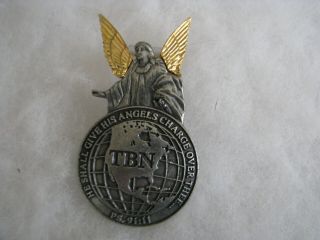 Vintage Pewter Money Clip " He Shall Give His Angels Charge Over Thee "