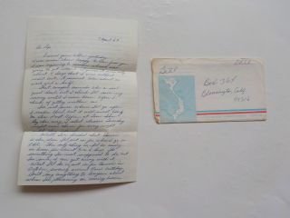 Vietnam War Letter 1969 Shot Civilian Thought V.  C.  Prison Bloomington California