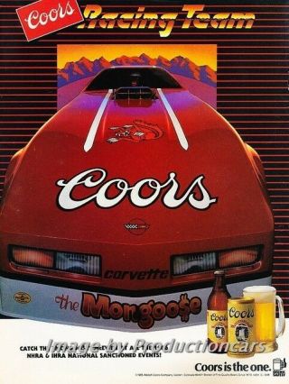 1986 Chevrolet Corvette Coors Beer Advertisement Print Art Car Ad J721