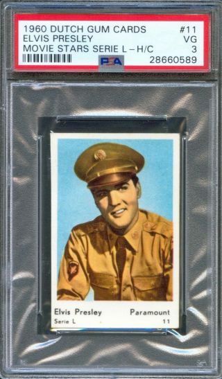 1960 Dutch Gum Card Serie L 11 Elvis Presley Movie G.  I.  Blues Army Photo Psa 3