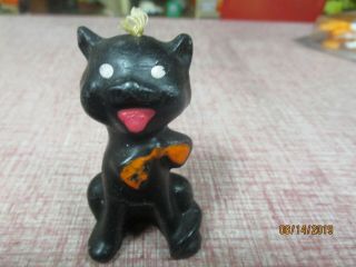 Gurley Halloween Candle Black Cat With Bow Tie Unlit