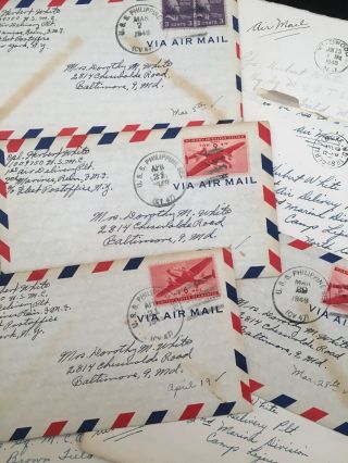 10 Handwritten Love Letters 1940s Uss Navy Marine Uss Young Lovers