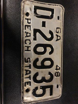 Georgia 1948 License Plate D26935.