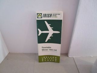 Aer Lingus Airlines Winter 1963 - 64 Timetable - Irish International Airlines