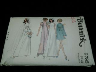 Vintage 60s Size 12 Wedding Bridal Dress Sewing Pattern Long Short 5783 12 Piece