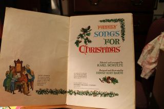 Vintage 1962 Family Songs for Christmas Music Book Whitman 3