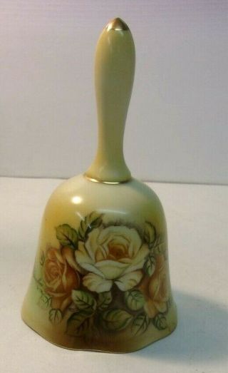 Vintage Hand Painted Porcelain Nippon Bell Floral Pattern With Gold Trim