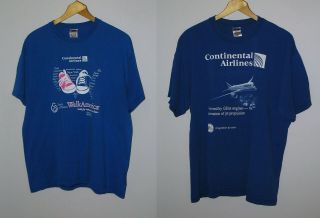 2 Continental Airlines T - Shirts Walk America 2006 Genx 2005 Size Xl