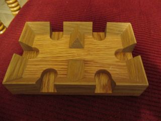 Vintage Solid Oak Wood 2 Deck Playing Card Caddy Holder Hand Crafted 2 Decks