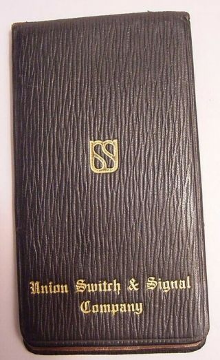 Vintage Union Switch & Signal Company - Leather Wallet - Calling Card Holder