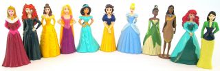 Disney Princess Figure Doll Play Set Pvc Toy Ariel Belle Birthday Party Supplies