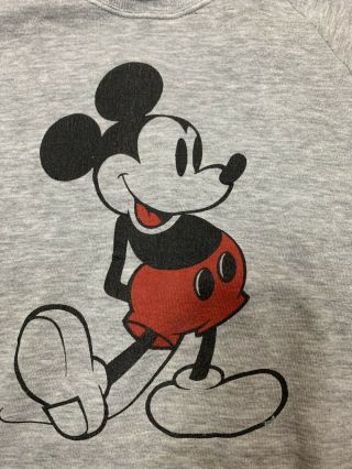 Vintage Classic Disney Mickey Mouse Sweatshirt Gray XL USA Made Character 3