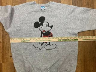 Vintage Classic Disney Mickey Mouse Sweatshirt Gray XL USA Made Character 4