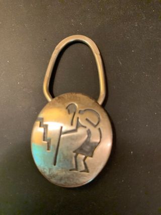 Vtg.  Native American Sterling Silver Key Ring Keychain,  Scottsdale