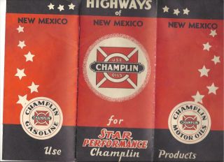 1937 Champlin Oils Highway Map Mexico
