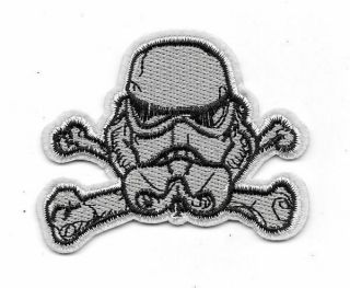 Star Wars Storm Trooper Helmet Crossed Bones Embroidered Patch Style 2