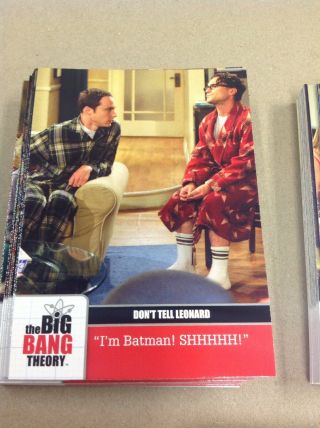 Big Bang Theory Season 1 2 Complete Trading Card Set 1 - 72 Plus Checklist 2