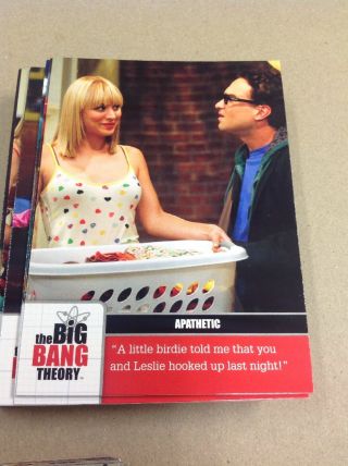 Big Bang Theory Season 1 2 Complete Trading Card Set 1 - 72 Plus Checklist 3
