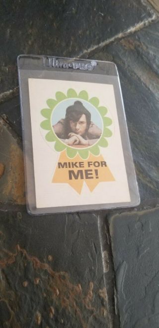 Mike For Me Vintage 1967 Donruss The Monkees Badge Sticker Trading Card