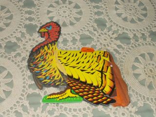 Vtg Beistle Thanksgiving Honeycomb Turkey Cardboard Decoration 10 "