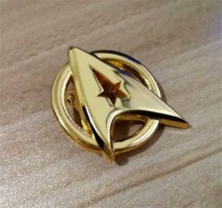 Star Trek Golden Captain Communicator Handmade Badge Brooch Pin Startrek