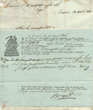 France - Marseille 1806,  Entire Letter With The Bill Of Lading To Agde.  A125