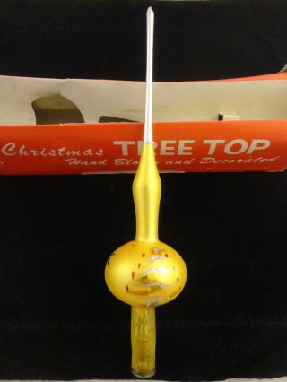 Vintage Hand Blown And Decorated Glass Christmas Tree Topper (87)