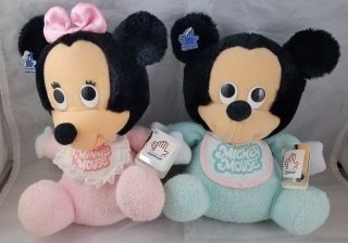 Disney Baby Mickey Mouse,  Minnie Applause Vintage Plush 3510,  3513 - Mwt