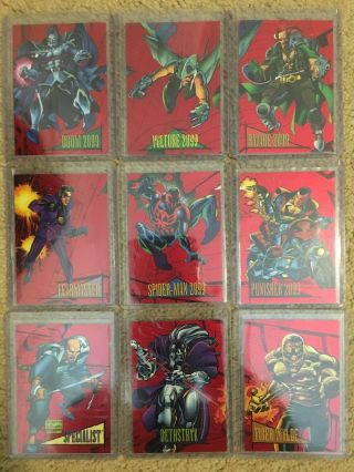 1993 Marvel Universe Series 4 Complete Red Foil 2099 Insert Card Set,  1 - 9 Nm/m