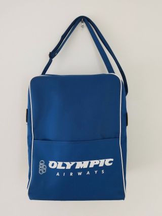 Vintage Olympic Airways Airline Flight Tote Bag Carry - On Under Seat Travel Purse
