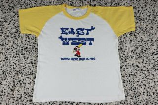 1982 Disneyland Tokyo,  Japan East Vs West Vintage Raglan T - Shirt - Size S - Ivory