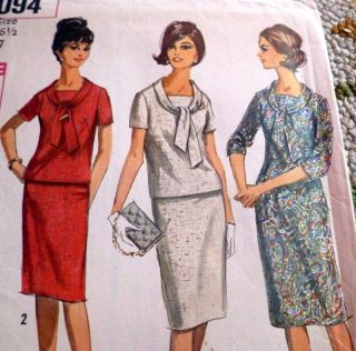 Lovely Vtg 1960s Suit & Blouse Sewing Pattern Bust 37