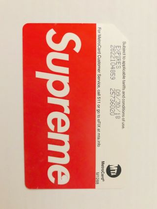 Supreme Metro Card Nyc Subway Mta Train Pass York City Metrocard Ss17 X