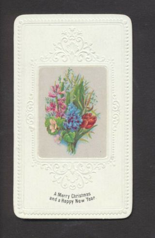 C4511 Small Victorian Goodall Xmas Card: Flowers