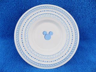 Disney Gourmet Mickey Mouse Ceramic Candle Holder & Plate Lovely Blue 3