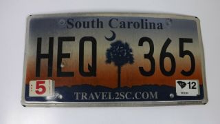 South Carolina License Plate Palm Tree Sunset & Moon Heq 365