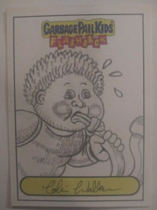 Rare Gbk Marty Mouthful/tounge Tied Tim Sketch Card Signed By Colin Walton 1/1