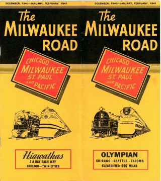 The Milwaukee Road,  System Passenger Time Table,  December 11,  1940 - 47 Pages